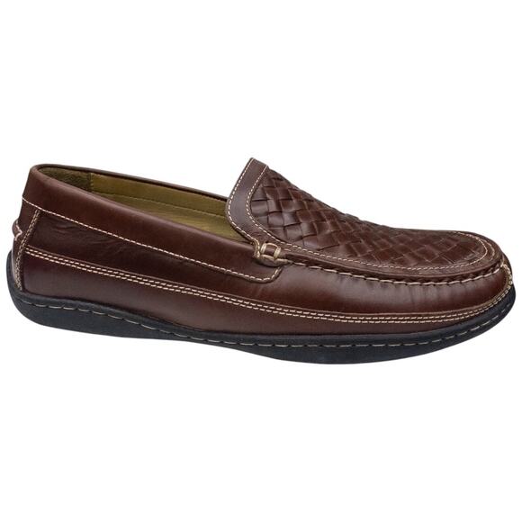 Johnston & Murphy Tidwell Men\'s Loafers Size 10.5 Brown Woven Sheepskin Flex main image 5